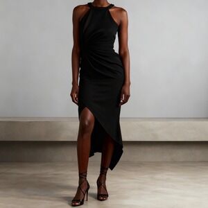 Shoshanna Melosa Dress in Black New Crepe Midnight NEW size 10
